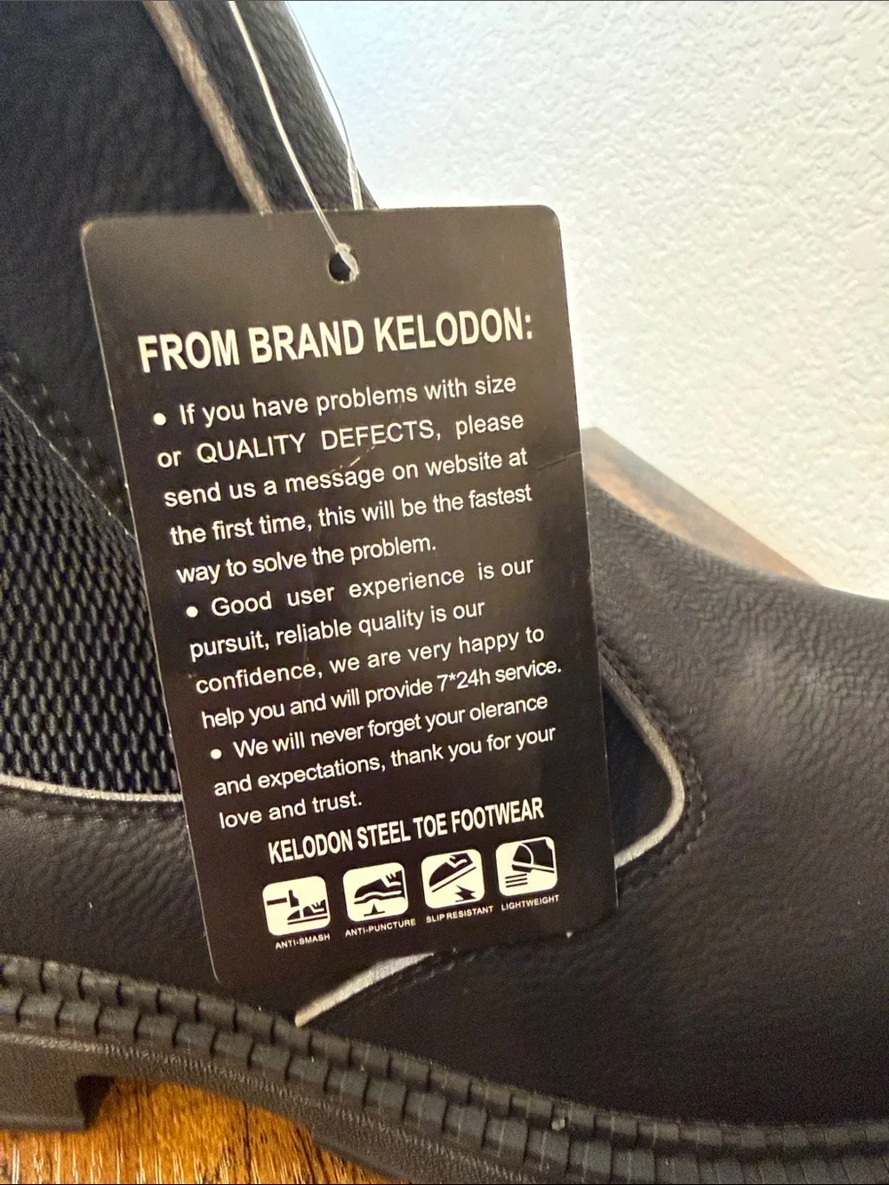 KELODON Waterproof Steel Toe Work Boots for Men’s Water Resistant NWT | Sz. 7.5